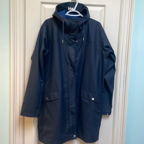 Helly Hansen Jackets & Blazers - Helly Hansen sz XL Long blue raincoat - Helox - covered zip snaps
